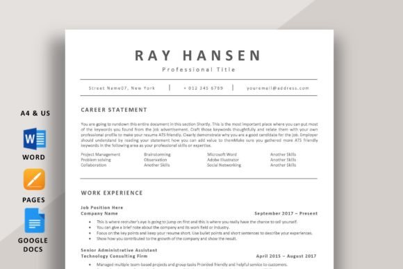 Download ATS Resume Template, Word Pages Docs - Resume template Collection